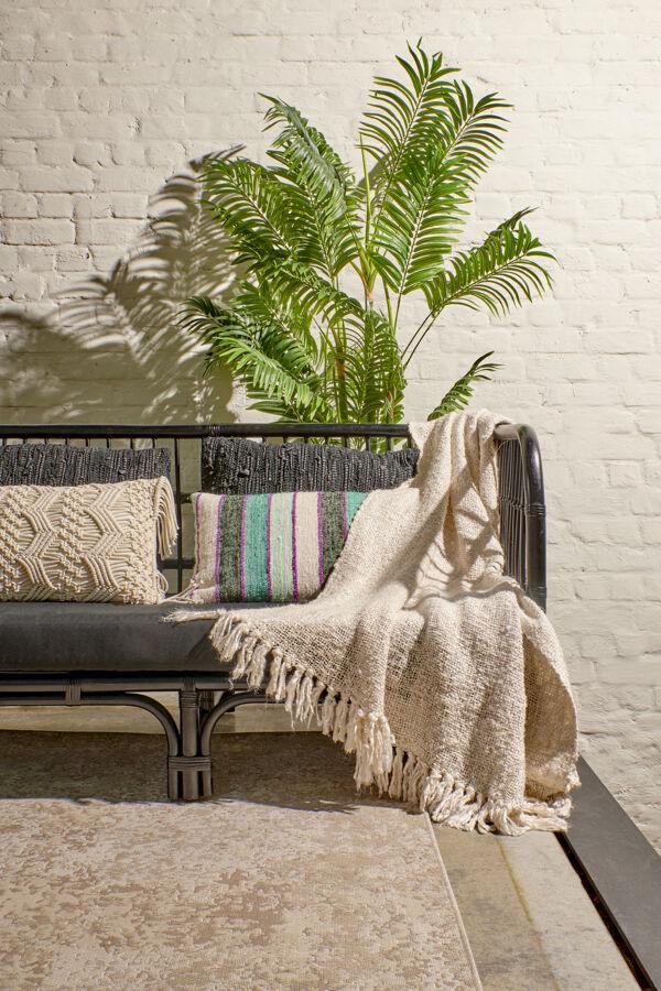 Pomax KRETA - Kussen - Linnen / Viscose - L 50 X W 30 Cm - Mix Van Kleuren