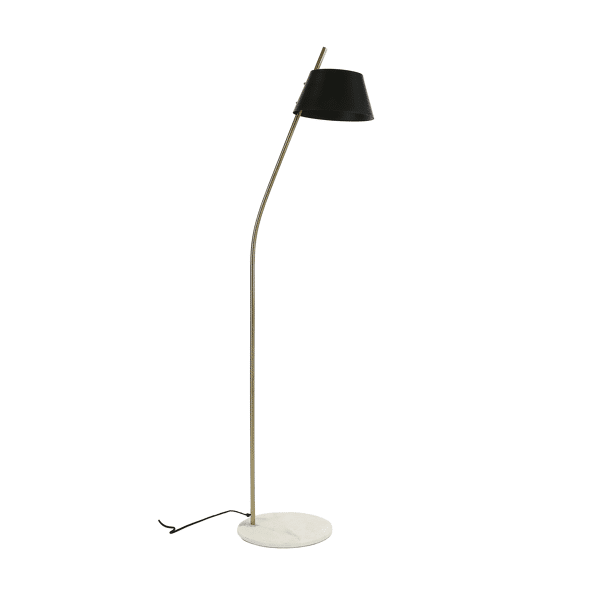 pomax KUKUI - vloerlamp - marmer / metaal - L 26 x W 42 x H 150 cm - zwart