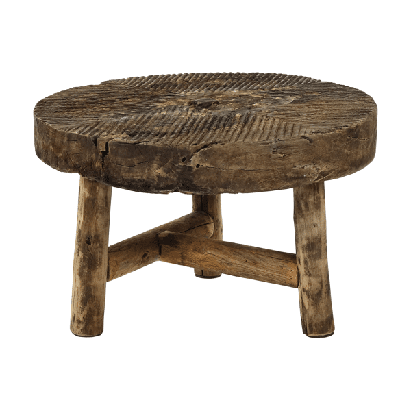 pomax LENASIA - bijzettafel - teruggewonnen hout - DIA 72 x H 46 cm - naturel