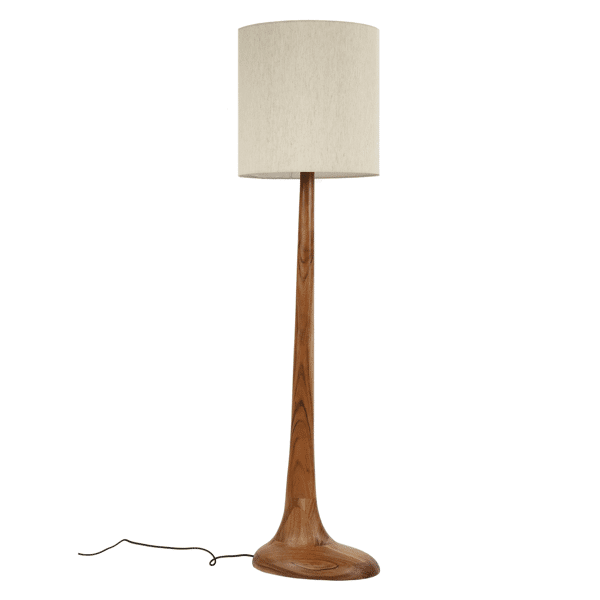 pomax LILY - vloerlamp - acacia hout / katoen - DIA 41 x H 153 cm - naturel