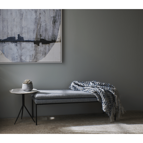 Pomax LINDO - Plaid - Polyester / Acryl - L 150 X W 125 Cm - Grijsblauw