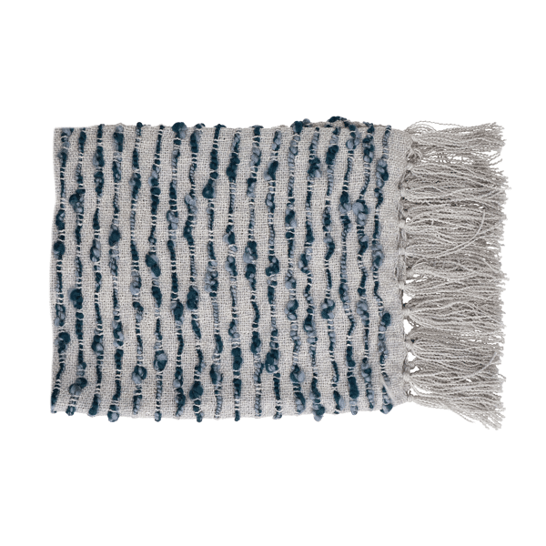 pomax LINDO - plaid - polyester / acryl - L 150 x W 125 cm - grijsblauw