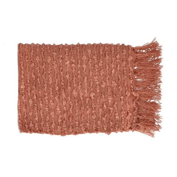 pomax LINETTE - plaid - polyester / acryl - L 150 x W 125 cm - perzik