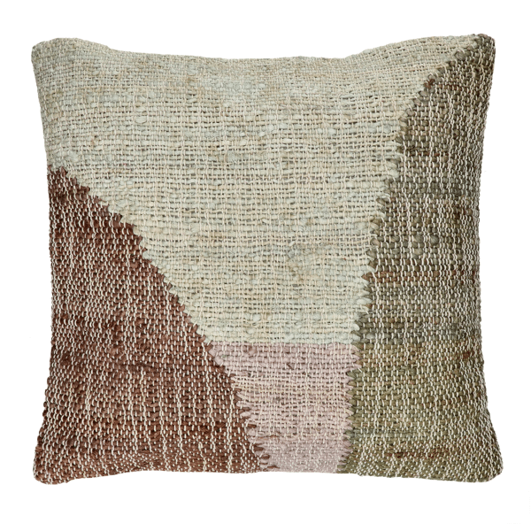 pomax LIVINGSTON - kussen - jute / katoen - L 45 x W 45 cm - mix van kleuren