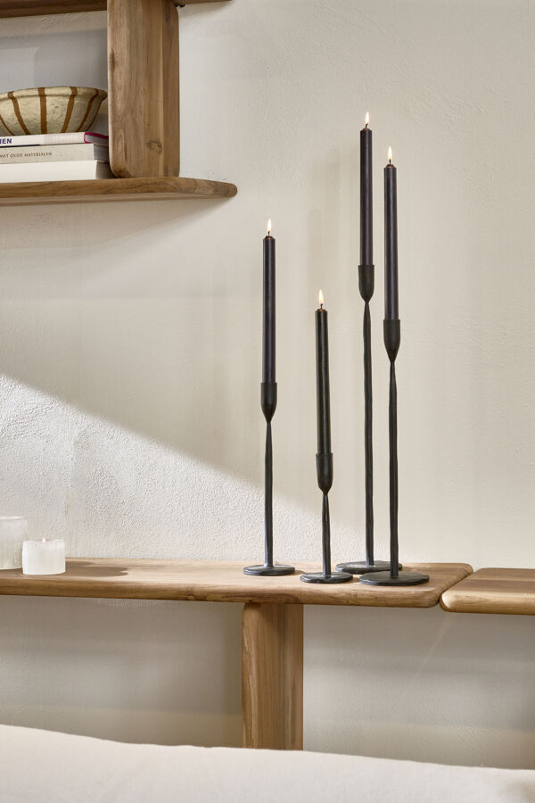 Pomax LIZZIE - Kandelaar - Metaal - DIA 10 5 X H 50 Cm - Zwart