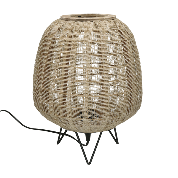 pomax LOKKEN - staanlamp - metaal / bamboe - DIA 42 x H 52 cm - naturel