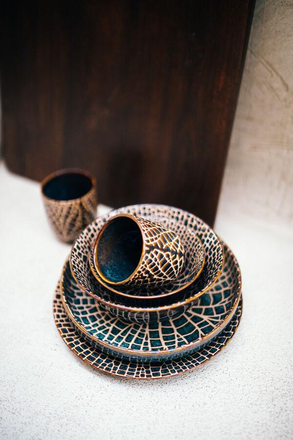 Pomax LOTUS - Beker 20CL - Porselein - DIA 7 X H 8 Cm - Brons