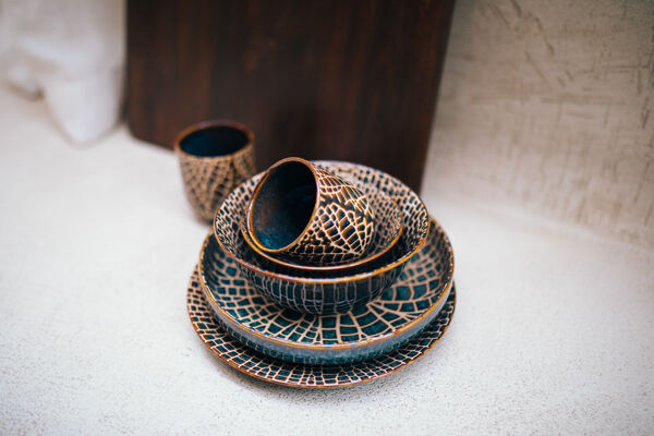 Pomax LOTUS - Blate - Porselein - DIA 20 3 X H 4 5 Cm - Brons