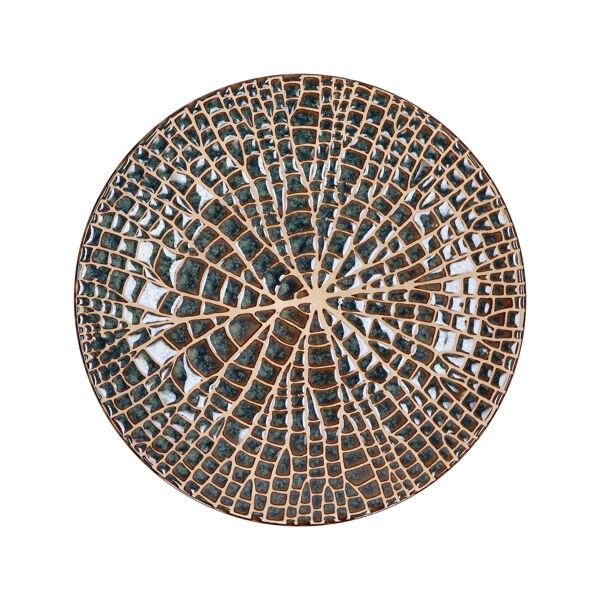 Pomax LOTUS - Dessertbord - Porselein - DIA 22 X H 2 5 Cm - Brons