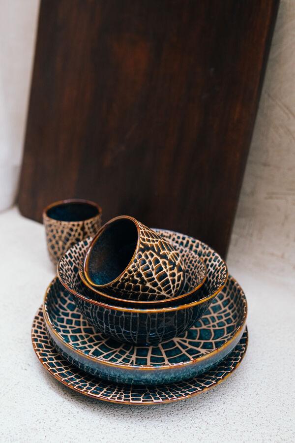 Pomax LOTUS - Dessertbord - Porselein - DIA 22 X H 2 5 Cm - Brons