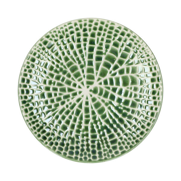 Pomax LOTUS - Dessertbord - Porselein - DIA 22 X H 2 5 Cm - Groen