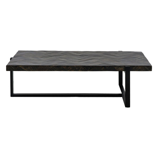 Pomax LOXTON - Salontafel - Mango Hout / Metaal - L 122 X W 65 X H 36 Cm - Donkerbruin