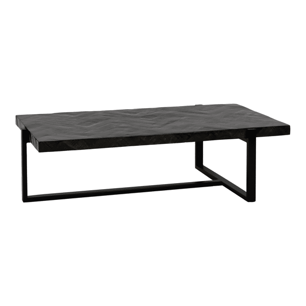 pomax LOXTON - salontafel - mango hout / metaal - L 122 x W 65 x H 36 cm - donkerbruin