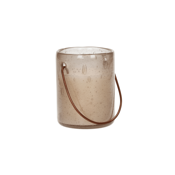 pomax LULU - geurkaars 1 wiek - "oudh" geur - paraffine wax / glas - DIA 7 5 x H 9 5 cm - latte