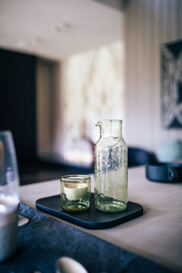 Pomax MACLEAR - Dienblad - Acacia Hout - L 28 X W 20 X H 1 25 Cm - Zwart