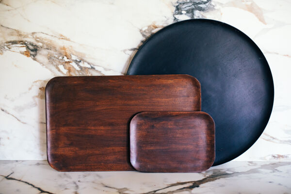 Pomax MACLEAR - Dienblad - Acacia Hout - L 28 X W 20 X H 1 25 Cm - Bruin