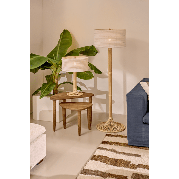 Pomax MAESTRO - Vloerlamp - Rotan / Jute - DIA 45 X H 154 Cm - Naturel