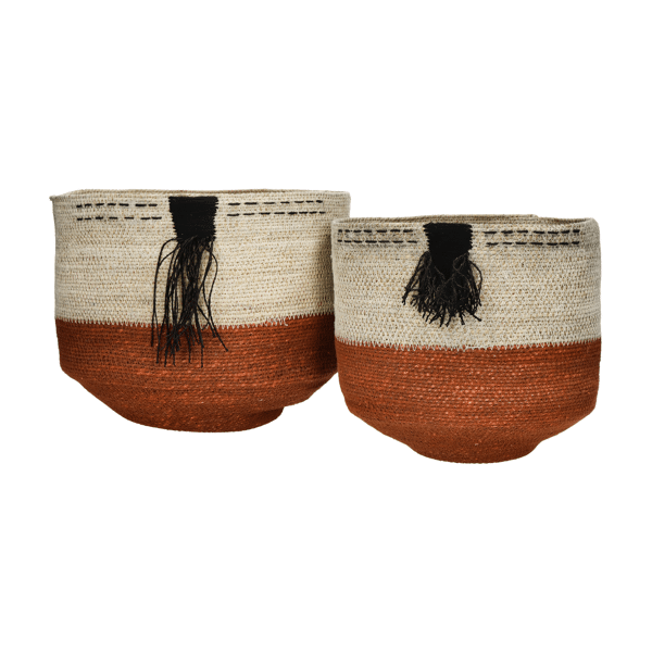 pomax MALI - set/2 manden - zeegras - DIA 25/30 x H 23/25 cm - bruin pomax MALI - set/2 manden - zeegras - DIA 25/30 x H 23/25 cm - bruin