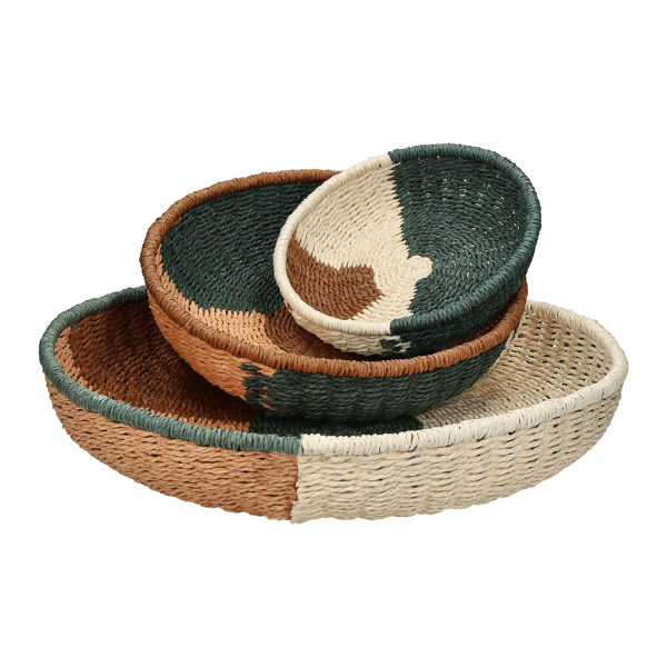 pomax MALUK - set/3 muur deco - papier - DIA 22/30 5/43 x H 5/7 5/7 5 cm - veelkleurig