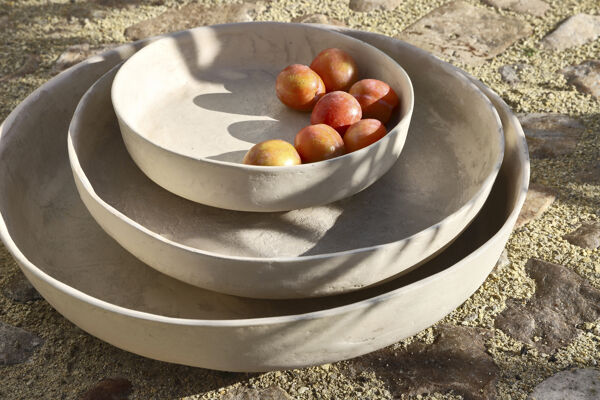 Pomax MARICARO - Schotel - Papier Mâché - DIA 50 X H 12 Cm - Wit