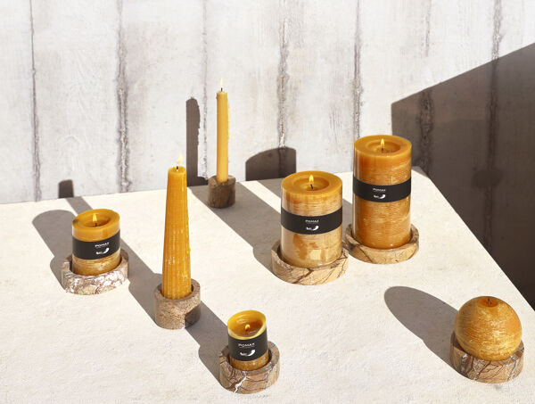 Pomax MARMAR - Kandelaar - Marmer - DIA 12 5 X H 2 5 Cm - Roze