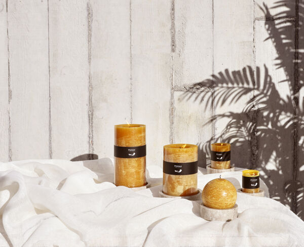 Pomax MARMAR - Kandelaar - Marmer - DIA 7 7 X H 3 Cm - Licht Grijs