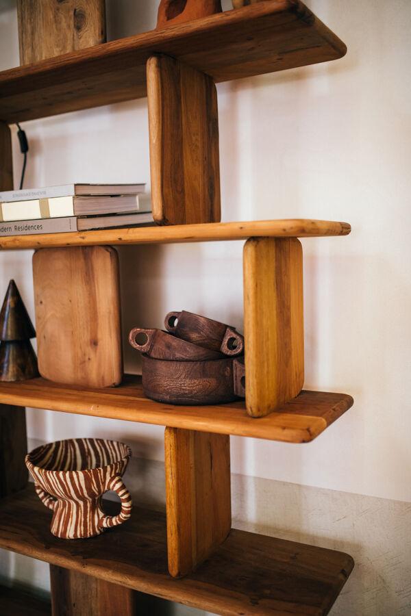 Pomax MATTEO - Rek - Teruggewonnen Hout - L 122 X W 30 X H 183 Cm - Naturel