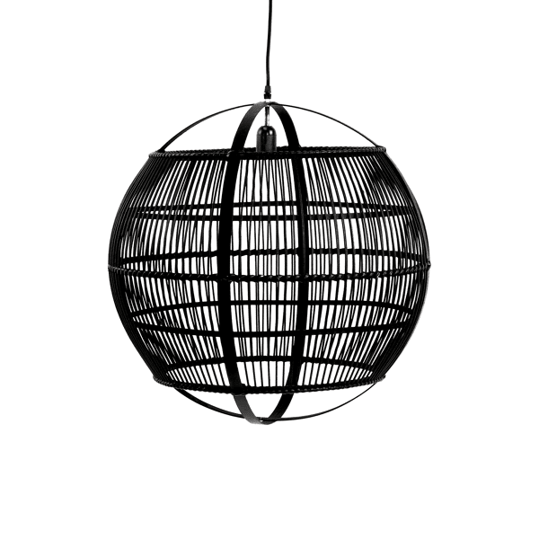 pomax MEKONG - hanglamp - bamboe - DIA 59 x H 63 cm - zwart