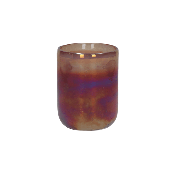 pomax MELÓN - geurkaars 1 wiek - "oudh" geur - glas / wax - DIA 7 5 x H 10 cm - roze