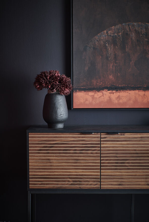 Pomax MERAPI - Vaas - Terracotta - DIA 19 X H 29 Cm - Zwart