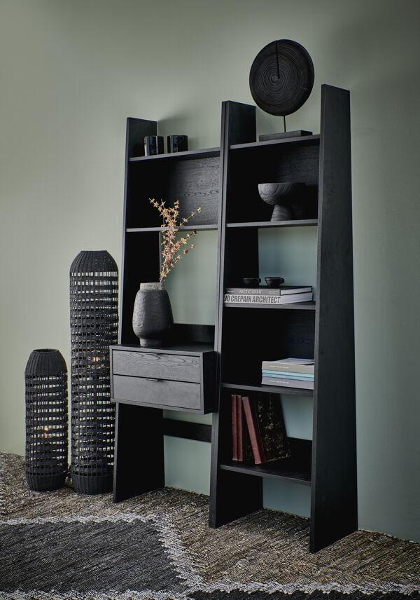 Pomax MERAPI - Vaas - Terracotta - DIA 19 X H 29 Cm - Zwart