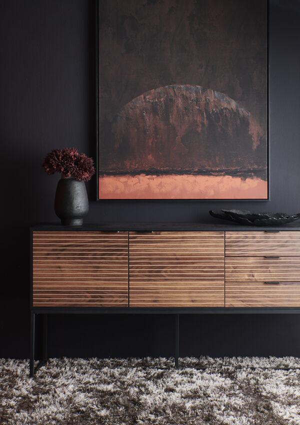 Pomax MERAPI - Vaas - Terracotta - DIA 19 X H 29 Cm - Zwart