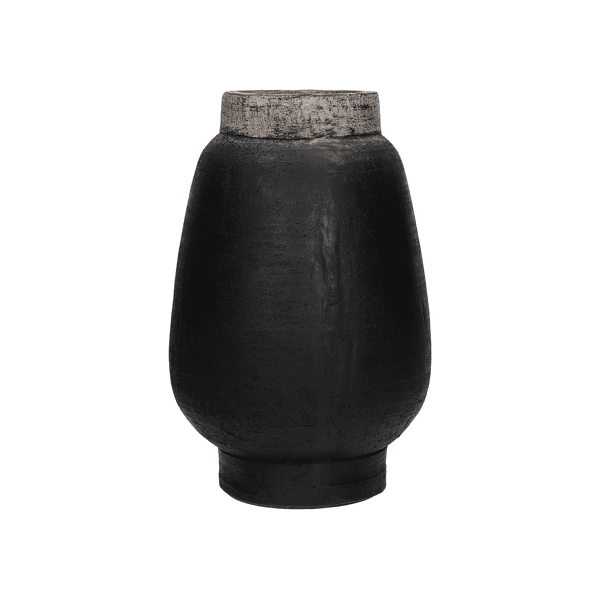 pomax MERAPI - vaas - terracotta - DIA 19 x H 29 cm - zwart