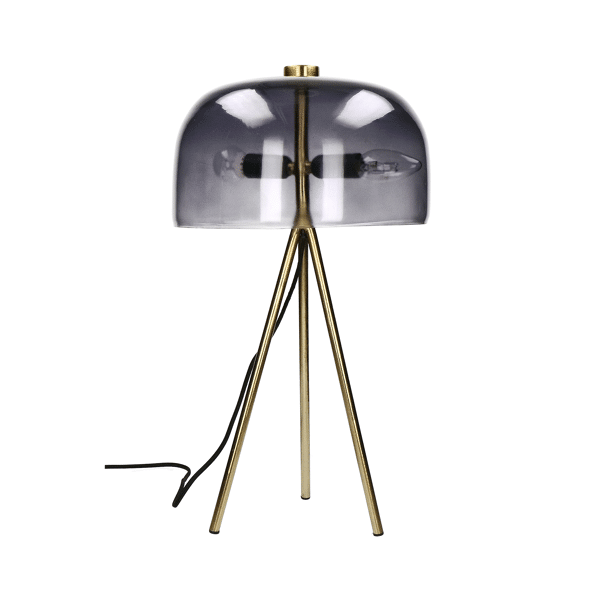 pomax MICHAEL - tafellamp - metaal / glas - DIA 30 x H 53 cm - smoke