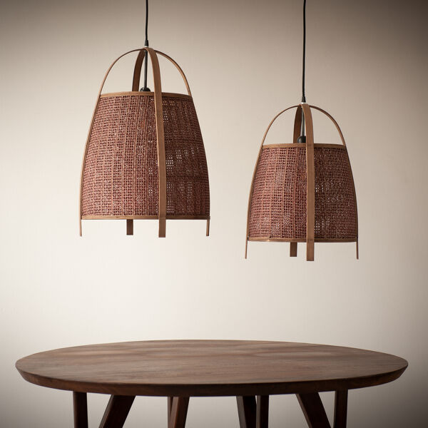 Pomax MINOS - Hanglamp - Bamboe - DIA 33 5 X H 48 5 Cm - Roest