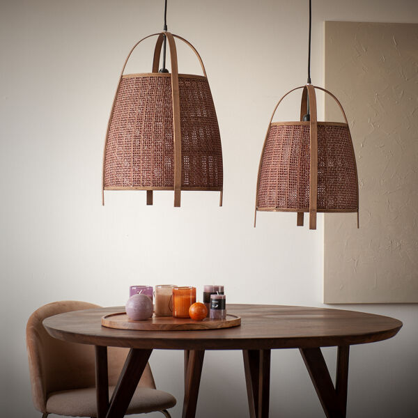 Pomax MINOS - Hanglamp - Bamboe - DIA 33 5 X H 48 5 Cm - Roest
