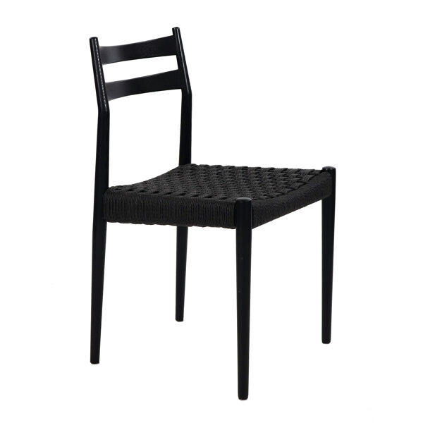 Pomax MINOU - Stoel - Essenhout / Papier - L 51 5 X W 51 5 X H 80 Cm - Zwart