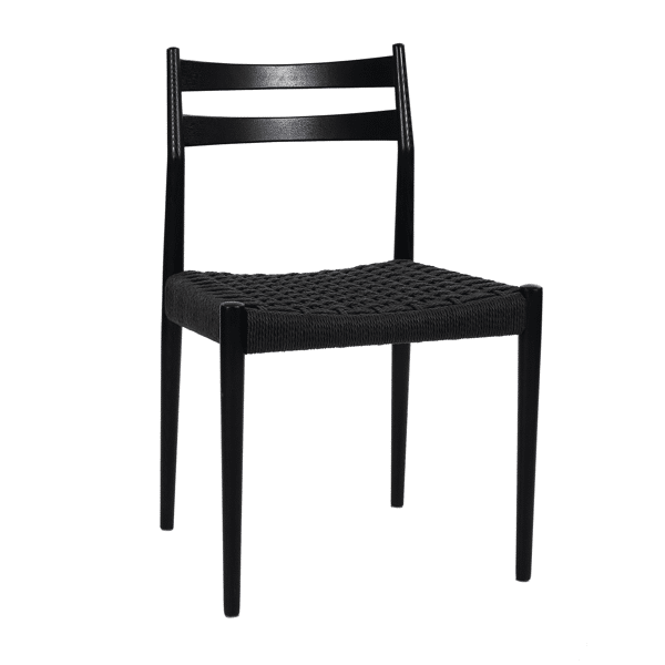 pomax MINOU - stoel - essenhout / papier - L 51 5 x W 51 5 x H 80 cm - zwart