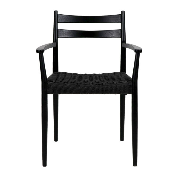 Pomax MINOU - Stoel - Essenhout / Papier - L 51 5 X W 57 X H 80 Cm - Zwart