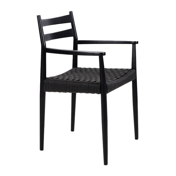 Pomax MINOU - Stoel - Essenhout / Papier - L 51 5 X W 57 X H 80 Cm - Zwart