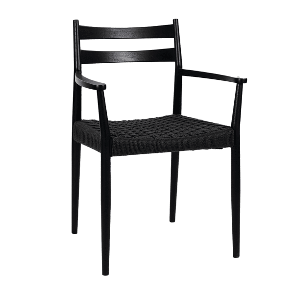 pomax MINOU - stoel - essenhout / papier - L 51 5 x W 57 x H 80 cm - zwart