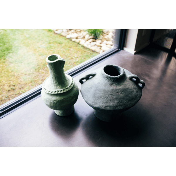 Pomax MOMO - Deco Object - Papier Mâché - DIA 30 X H 52 5 Cm - Licht Groen