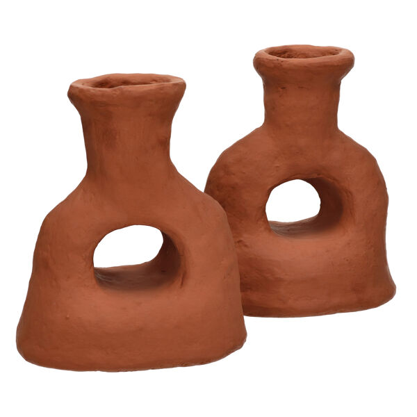 Pomax MOMO - Deco Object - Papier Mâché - L 21 X W 18 X H 25 Cm - Terracotta