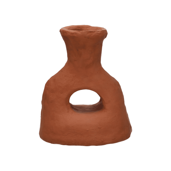 pomax MOMO - deco object - papier mâché - L 21 x W 18 x H 25 cm - terracotta