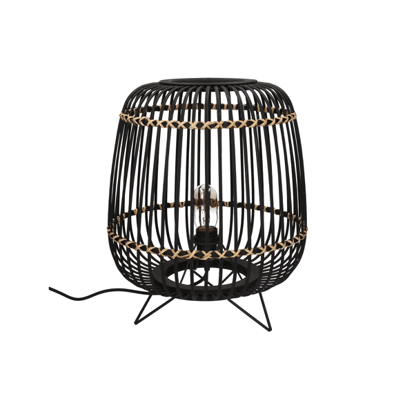 pomax MOMOK - tafellamp - metaal / bamboe - DIA 36 x H 43 cm - zwart pomax MOMOK - tafellamp - metaal / bamboe - DIA 36 x H 43 cm - zwart