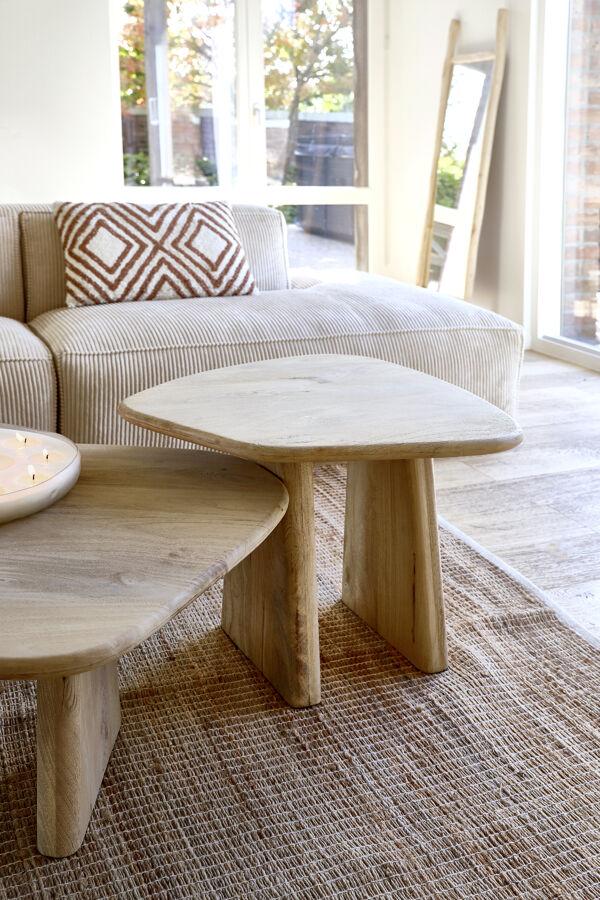 Pomax MONTREAL - Bijzettafel - Mango Hout / Metaal - L 60 X W 60 X H 50 Cm - Naturel