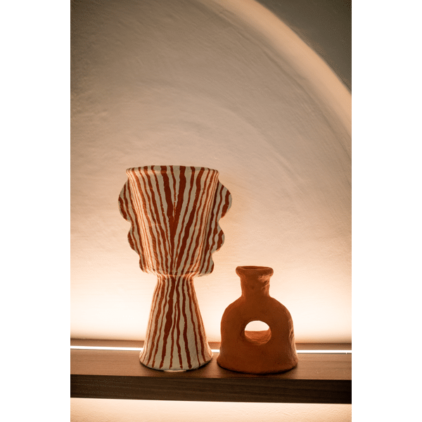 Pomax MURAZZANO - Deco Object - Papier Mâché - DIA 27 X H 45 Cm - Terracotta