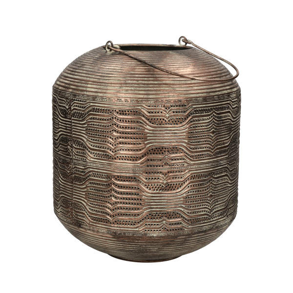 pomax NABOO - lantaarn - metaal / glas - DIA 27 x H 32 cm - roest