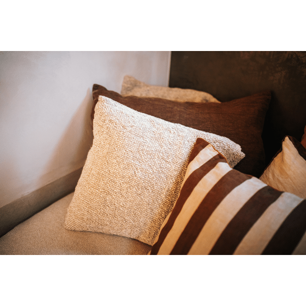 Pomax NOGARA - Kussen - Linnen / Katoen - L 50 X W 50 Cm - Naturel