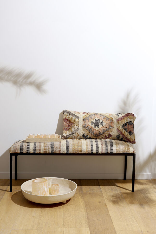 Pomax OSIRIS - Bank - Stof / Metaal - L 122 X W 46 X H 43 Cm - Veelkleurig